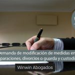 Demanda de modificación de medidas en separaciones, divorcios o guarda y custodia